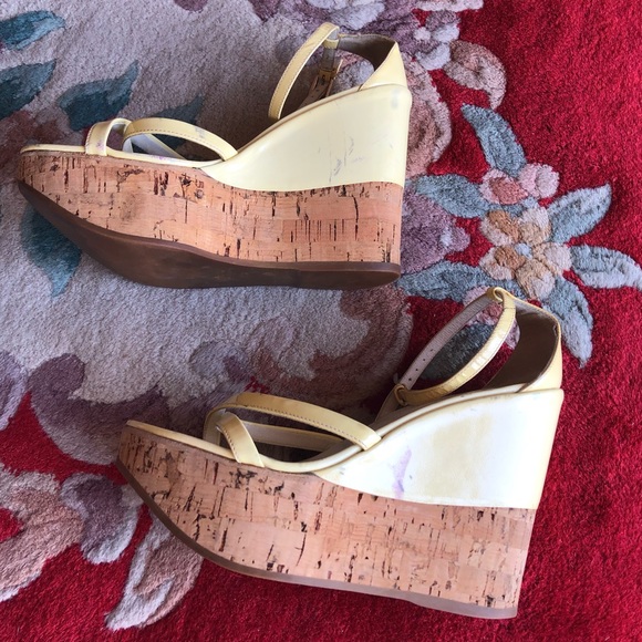 PRADA Patent Leather Cork Wedge Sandal Authentic - Picture 5 of 15